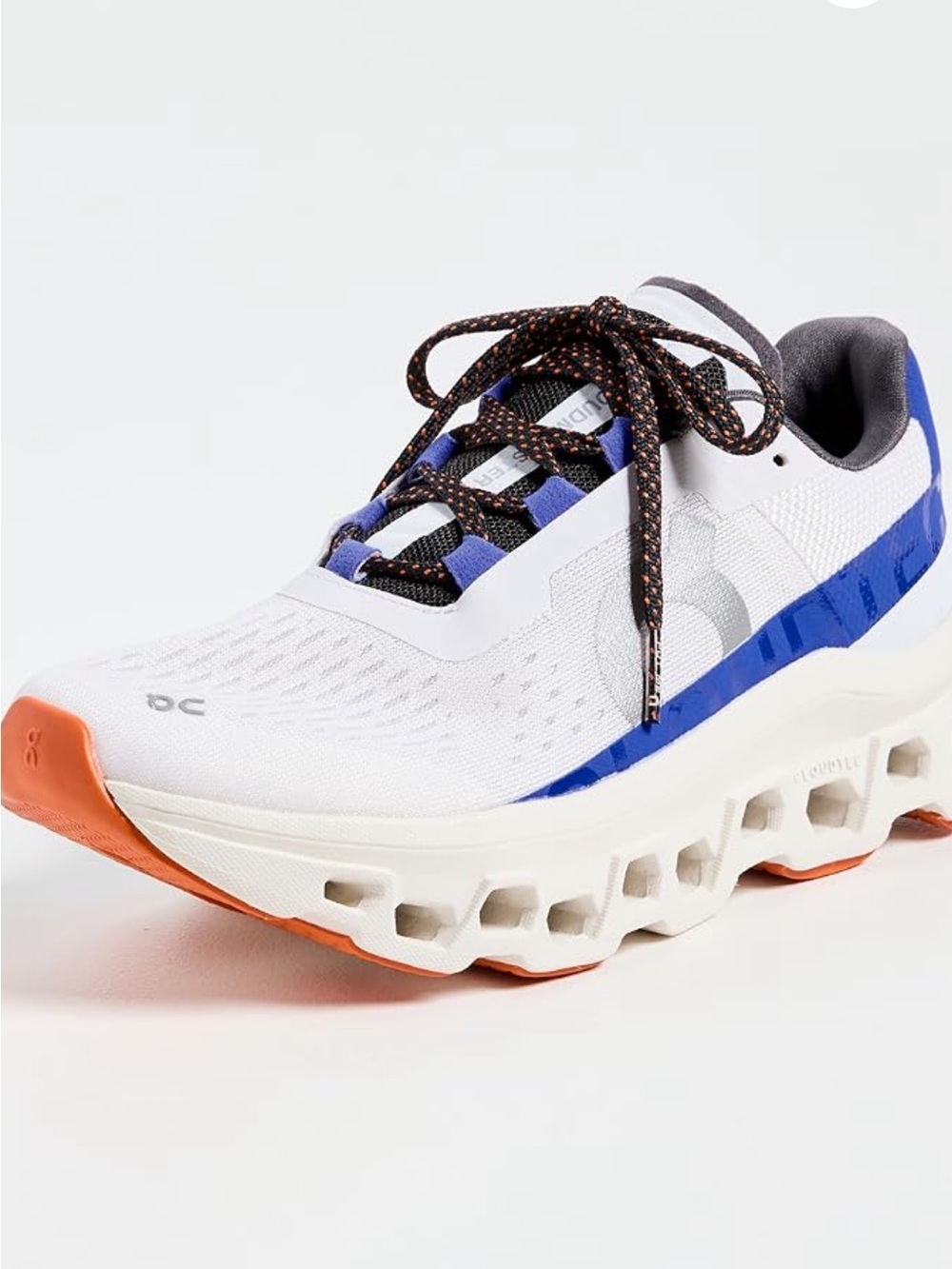 On Cloud Monster Running Shoe with Blue and Orange Accents